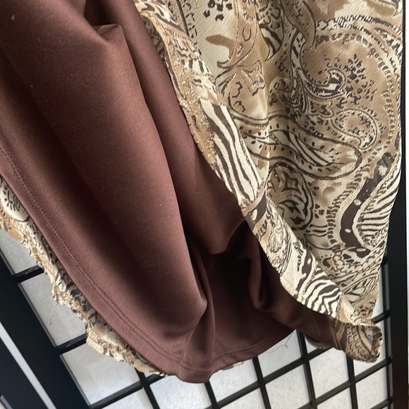 Vintage Cydney Mar Sheer Skirt, Shades of Brown, Touch of Gold, SZ XL - Picture 3 of 9